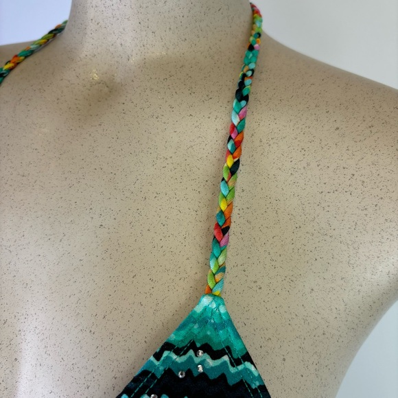 Luli Fama Women's Hola Verano Molded Cup Push Up Tri Halter Bikini * No Size* - Picture 6 of 7